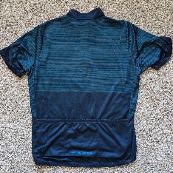 Pearl Izumi Men’s Large Cycling Jersey – Black/Blue Zip-Up with Rear Pockets - Picture 6 of 7